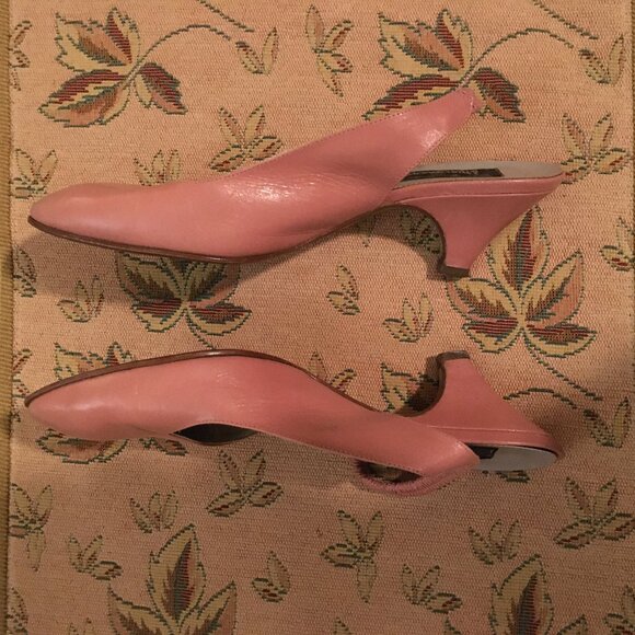 70's Vintage Beautiful Pink Moya Bowler SlingBack Shoes - Picture 5 of 6